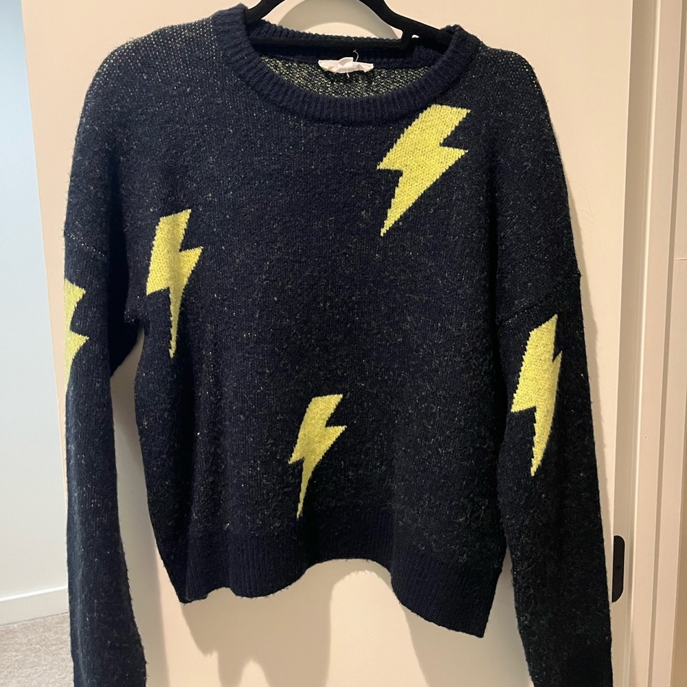 THML Dark Sweater with Bright Lightning Bolts